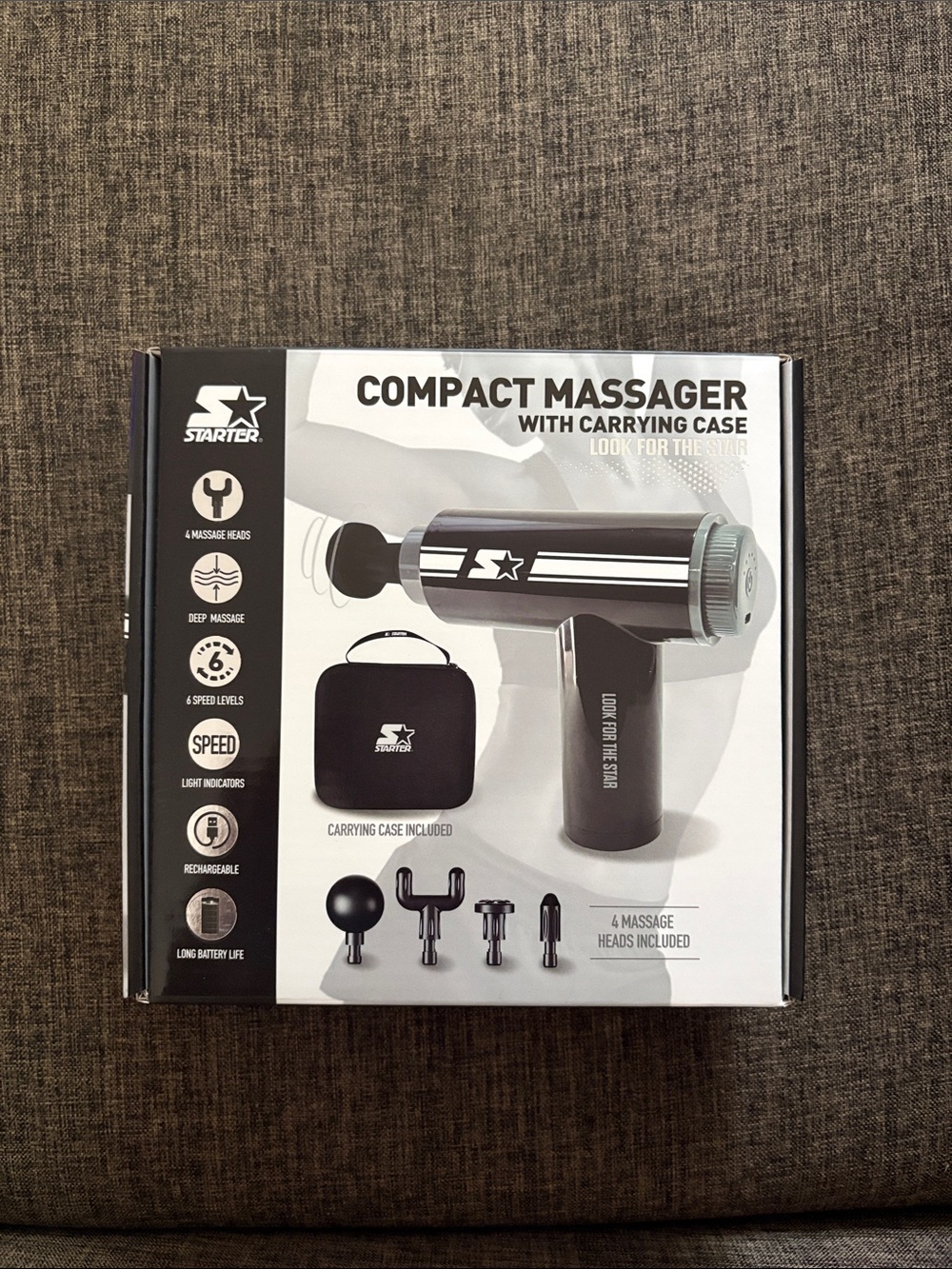 STARTER Compact Massager in Black and Silver